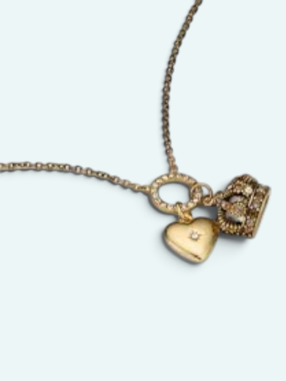 Kurt Geiger NWT Gold Heart and Crown Charm Necklace - Picture 2 of 4